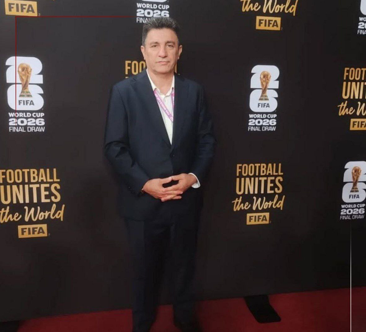 حضور قلعه‌نویی روی فرش قرمز مراسم قرعه‌کشی جام جهانی