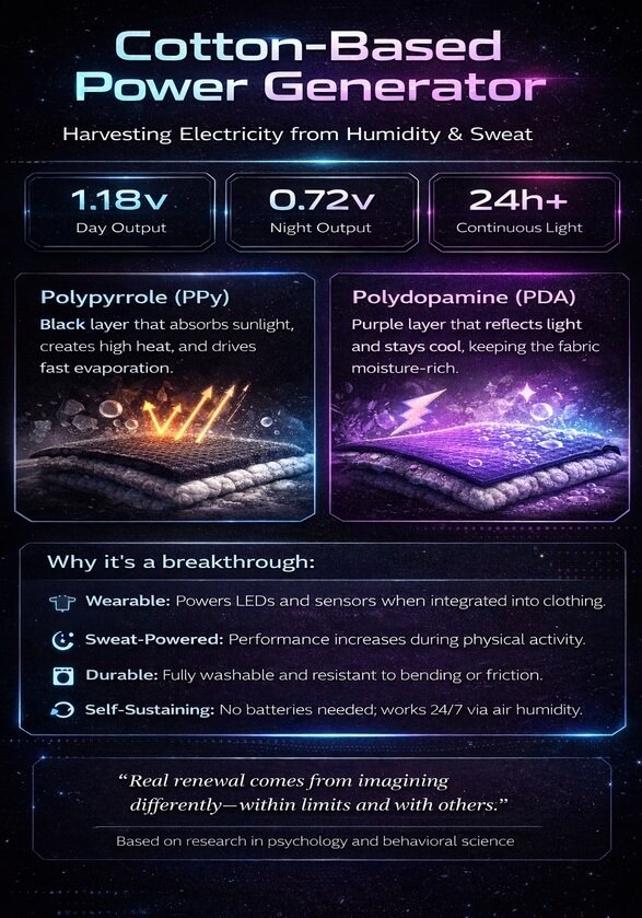 لباسی که از عرق بدن انرژی تولید می‌کند